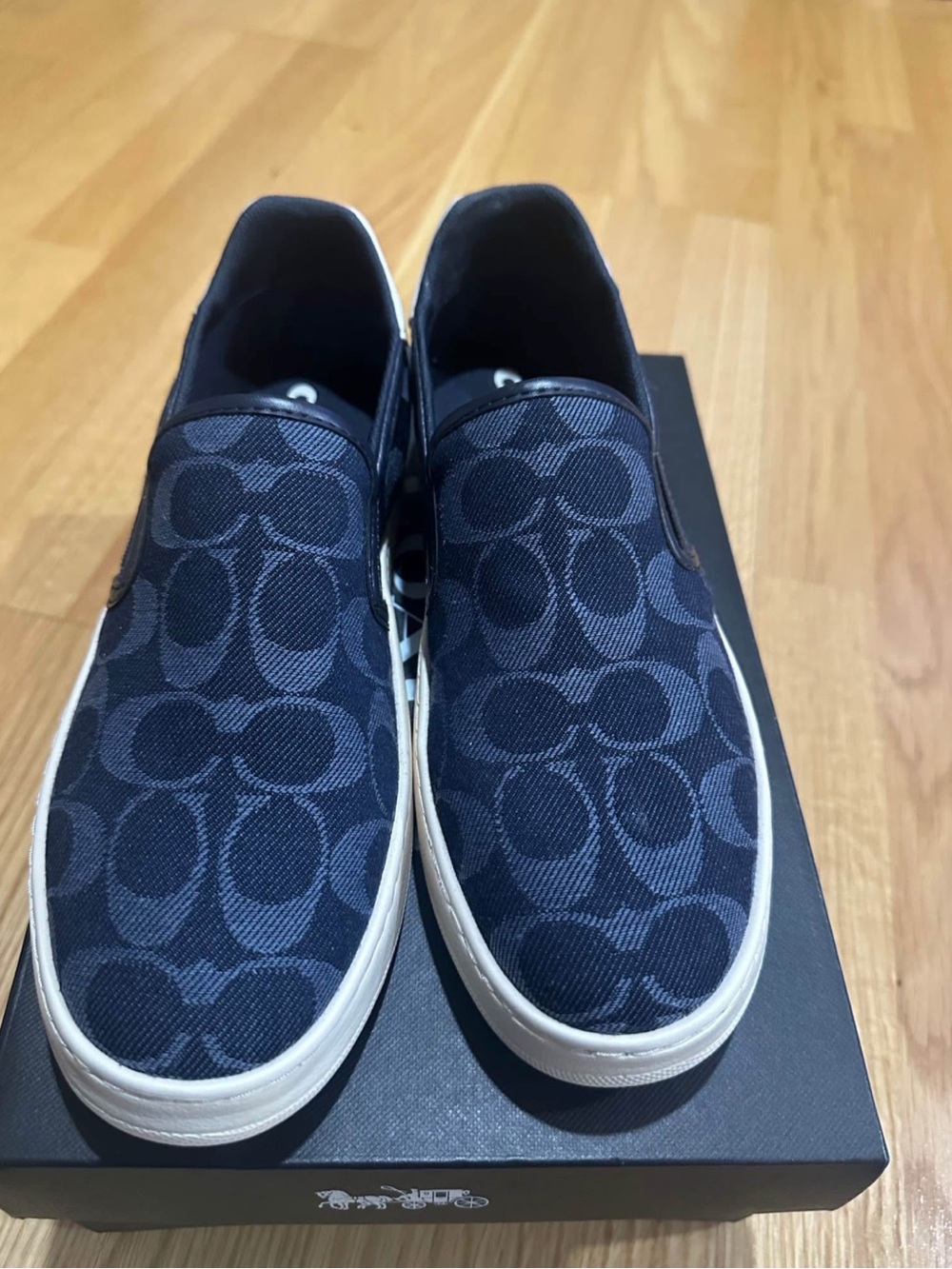Coach Wells Denim Navy Slip-On Sneakers-Size 8